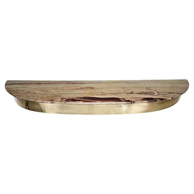 Metal Italian Onyx and Brass Console Table, 1950s For Sale - Image 7 of 11