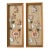 Pair of Vintage Handmade Philippine Seashell Floral Wall Panels on Woven Grasscloth For Sale