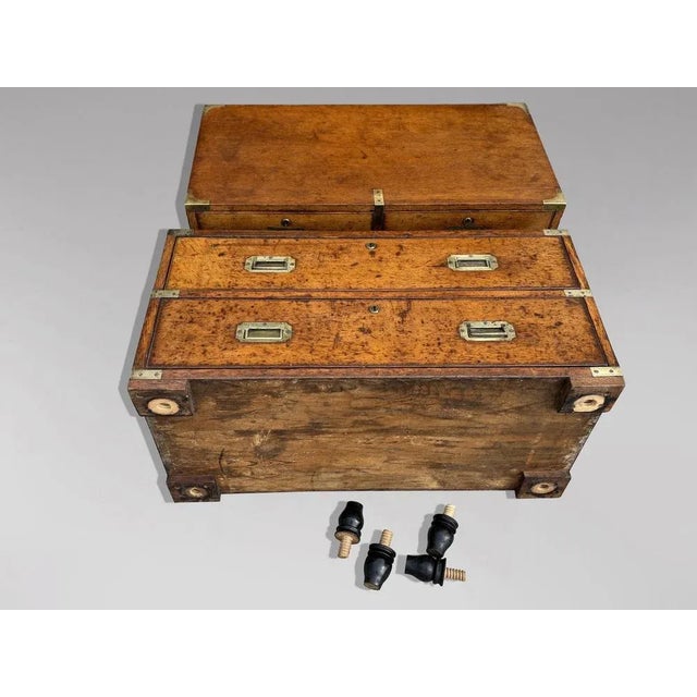 Mid 19th Century Military Campaign Chest of Drawers in Oak, 1840s For Sale - Image 5 of 18