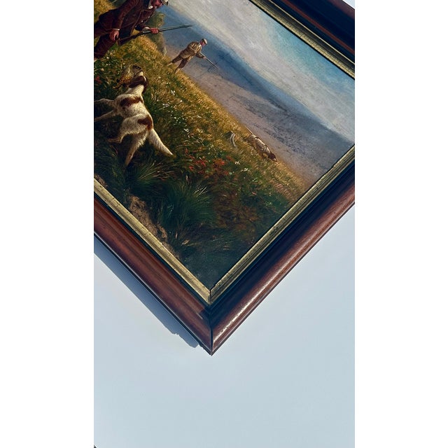 Hunting Dog Landscape Scene, Original Oil Painting by a.b. Frost For Sale - Image 4 of 8