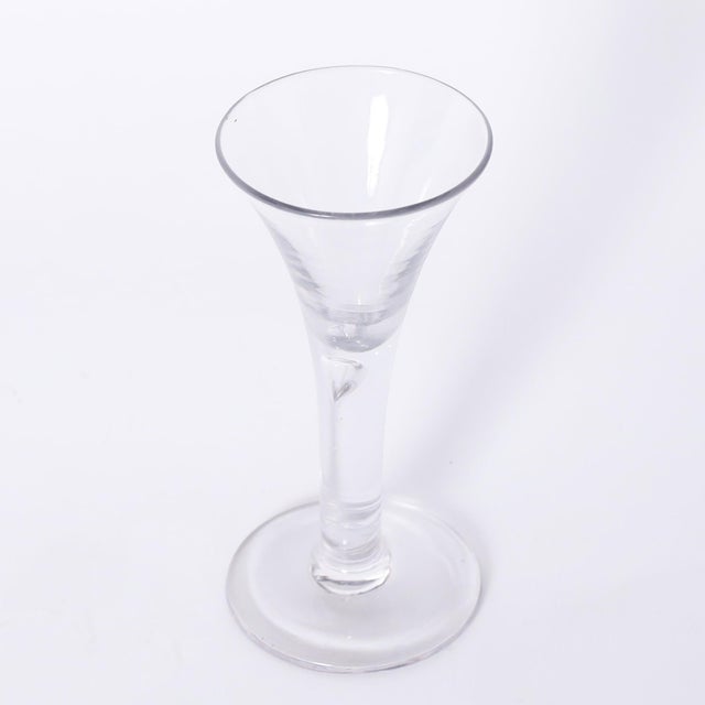 Transparent Set of Five Antique English Folded Foot Wine or Liquor Stem Glasses For Sale - Image 8 of 8
