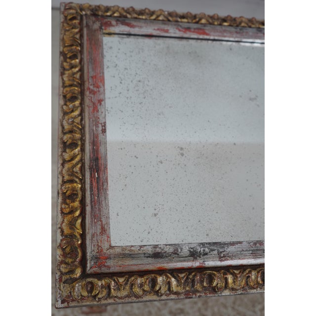 1970s French Louis XVI Mirror Top Carved Console Table For Sale - Image 5 of 14