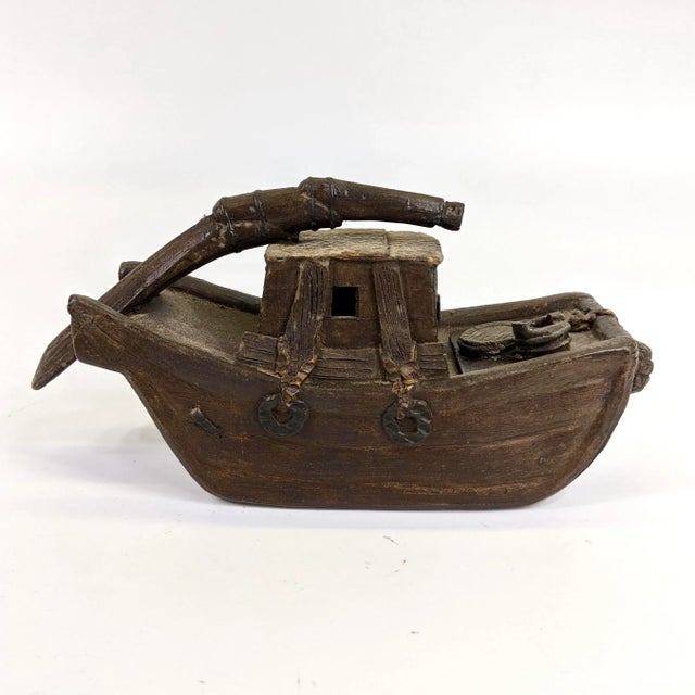 20th Century Handcrafted E-Shin Teapot of a Boat For Sale - Image 4 of 8