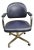 Late 20th Century Vintage Chromcraft Mid Century Modern Blue Vinyl Rolling Office Desk Chair B For Sale