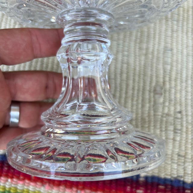 Transparent Antique American Pressed Flint Glass Compote "Oval Mitre" Pattern, Circa 1850's For Sale - Image 8 of 12