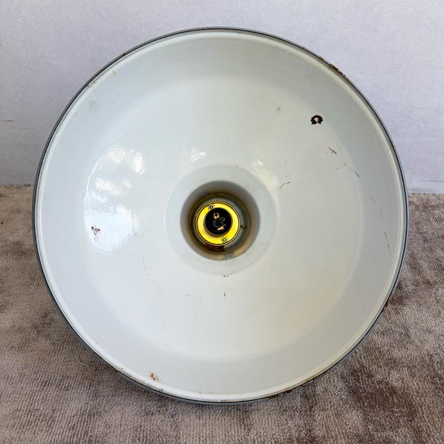 Industrial Grey Enamel Pendant Light, 1950s For Sale - Image 15 of 17