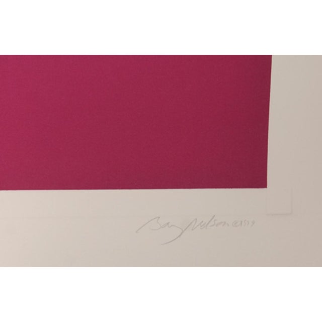 This etching with aquatint, titled "Rosier Unchartered," was created by the artist, Barry Nelson, in 1979. It is both...