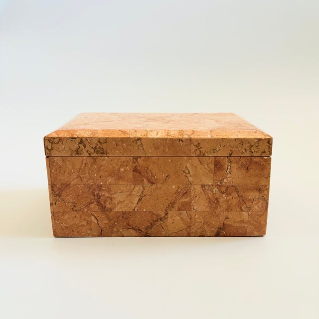 Maitland - Smith Tessellated Pink Stone Box For Sale - Image 4 of 12