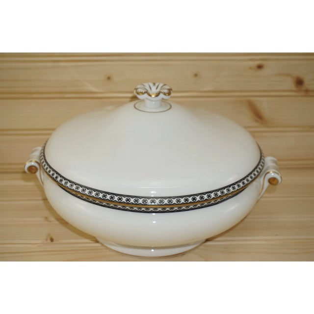 Enhance your table with the timeless elegance of this **Vintage Mid-Century Modern Wedgwood Colonnade Covered Serving...