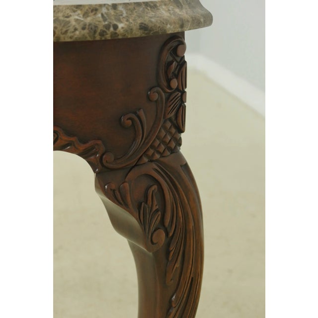 Wood Henkel Harris Marble Top Claw Foot Mahogany Console Table For Sale - Image 7 of 10