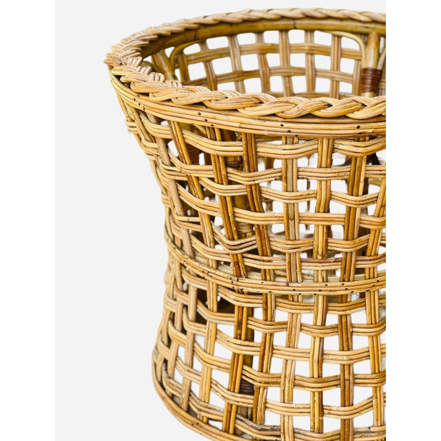 Modern Organic Bamboo/Rattan Lattice Table Base For Sale - Image 12 of 16