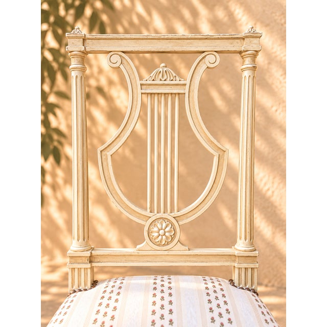 Louis XVI Style Chairs with Lyre Motif, 1900, Set of 4 For Sale - Image 6 of 7