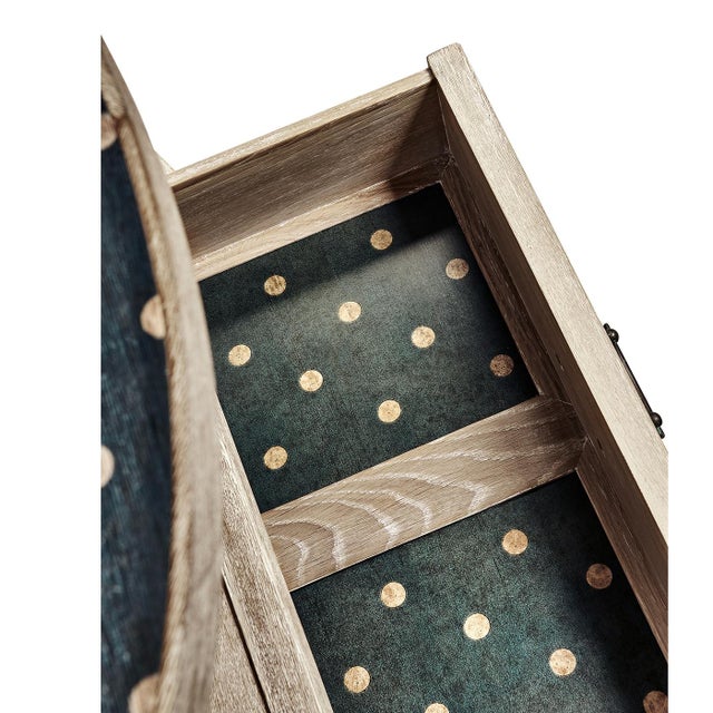 Wood Rustic Washed Oval End Table For Sale - Image 7 of 8