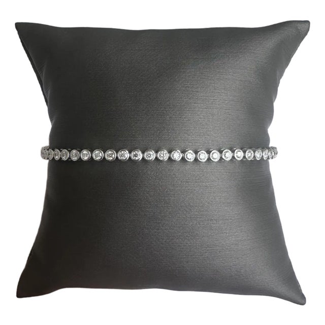 Modern 14kt White Gold Bezel Set Natural Diamond Bracelet - 2ctw, New, Appraised For Sale