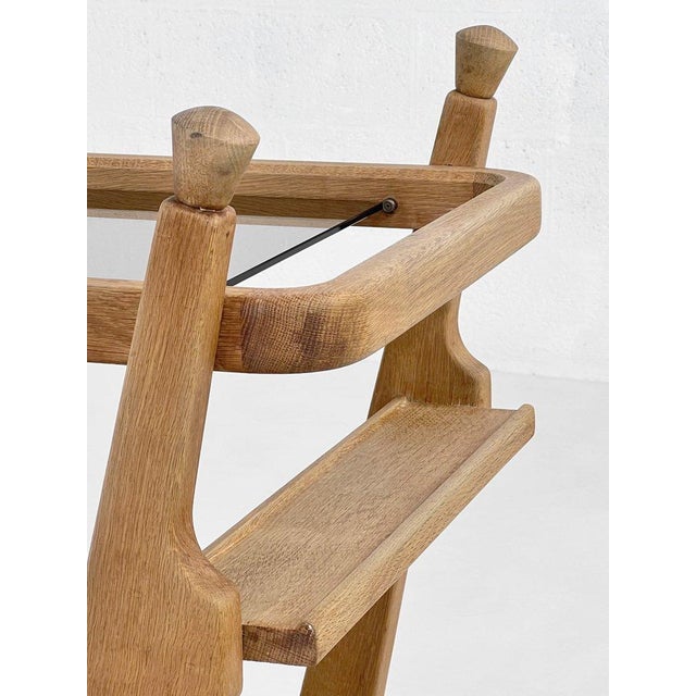 1950s Oak and Glass Serving Table by Guillerme et Chambron for Votre Maison, 1950s For Sale - Image 5 of 8