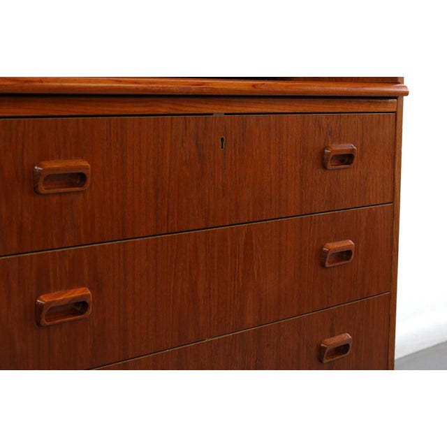 1960s Danish Modern Roll Top Teak Secretary Desk For Sale In Orlando - Image 6 of 7
