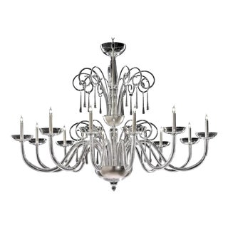 Grand Venetian Curls Murano Glass Chandelier in Clear Glass by Simoeng for Simoeng For Sale
