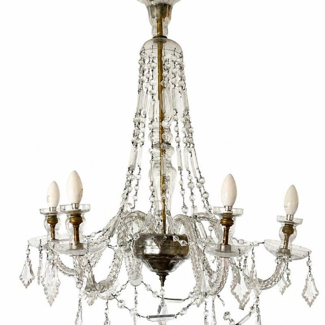 20th Century Chandelier in Crystal, Glass, and Metal For Sale - Image 6 of 6