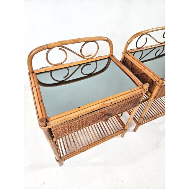 Vintage Bamboo Nightstands, Indonesia, 1970s, Set of 2 For Sale - Image 4 of 8