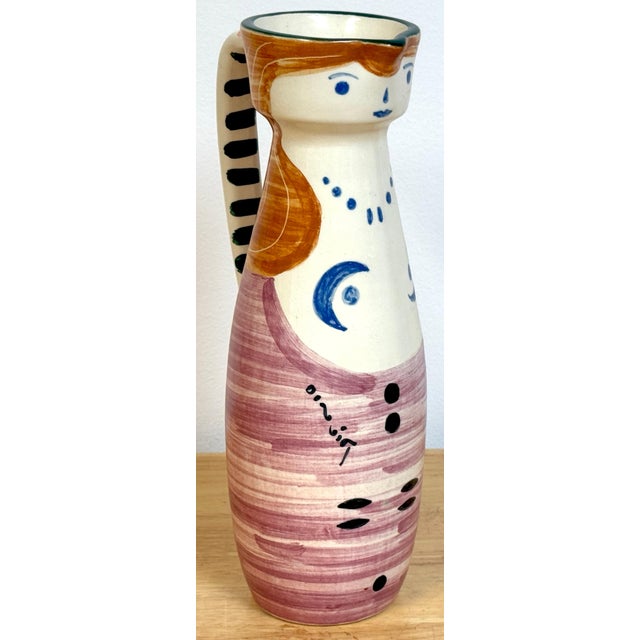 Pablo Picasso Stamped Edition Padilla Picasso Pottery Handled Portrait Vase For Sale - Image 4 of 10
