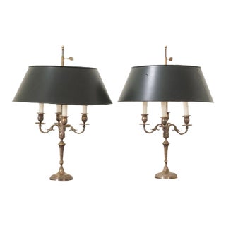 French 19th Century Bouillotte Style Lamps - A Pair For Sale