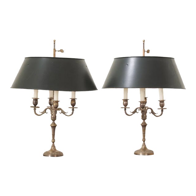 French 19th Century Bouillotte Style Lamps - A Pair For Sale