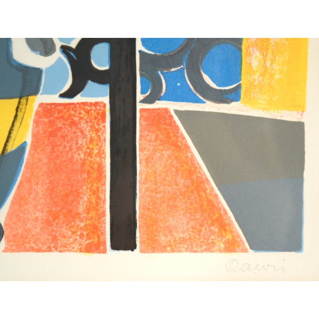 Flowers by the Window, Mid Century Cubist Still-Life Limited Edition Lithograph by Fausto Maria Casotti For Sale - Image 4 of 10