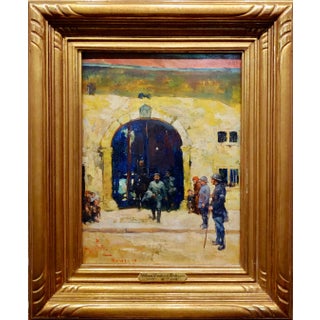 William Frederick Foster -Ww1 Officers in French Military Headquarters-Oil Painting For Sale