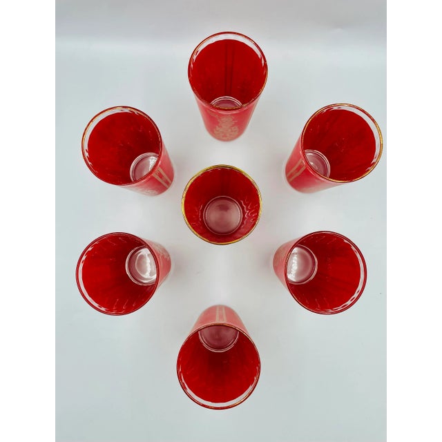Mid-Century Goddess/Princess Cocktail Glasses- Set of 7 For Sale In Los Angeles - Image 6 of 11