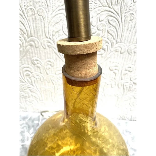 Large Vintage Mid-Century Gold Murano Bubble Glass Jug Lamp For Sale - Image 10 of 13