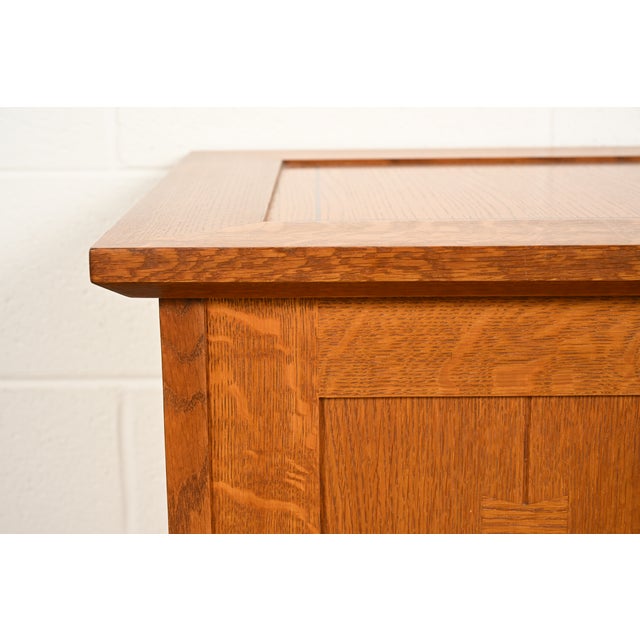 Stickley Harvey Ellis Collection Mission Arts & Crafts Inlaid Oak Blanket Chest For Sale - Image 12 of 18