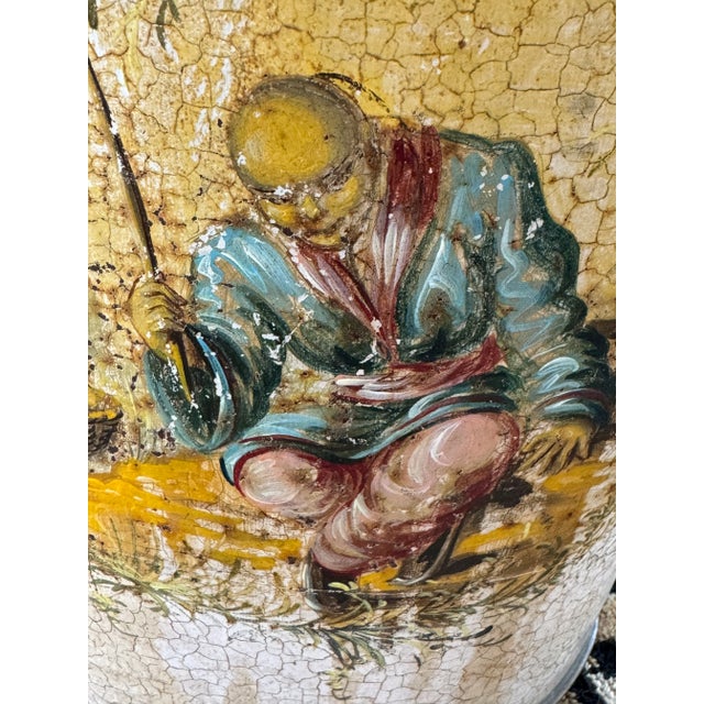 Vintage Tole Chinosierie Waste Bin For Sale In Miami - Image 6 of 10