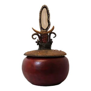 Vicki Grant Ceramic Vessel Embellished with Brazilian Agate