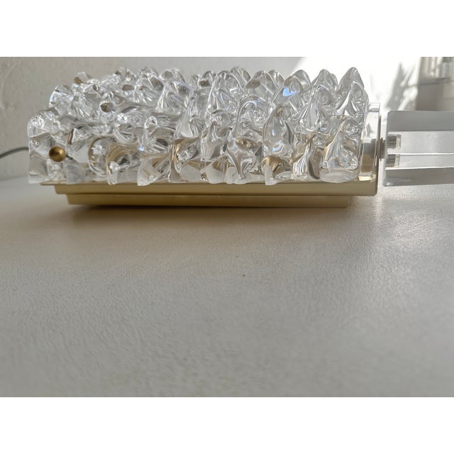 Murano A Pair Barovier Style Art Deco Rostrato Clear Italian Murano Glass Wall Sconces For Sale - Image 4 of 16