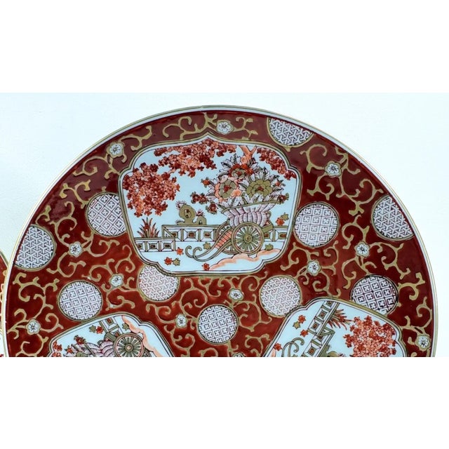 Gold Vintage Hand-Painted Japanese Gold Imari 11" Plates, Set of 3 For Sale - Image 8 of 13