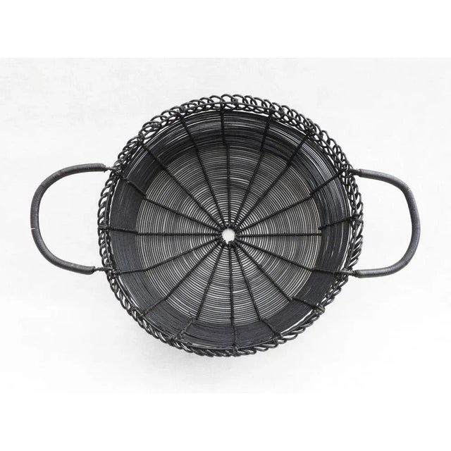 1900 - 1909 Antique French Woven Wire Basket, 1900 For Sale - Image 5 of 12