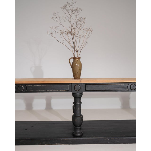 Mid 20th Century Mid 20th Century France Black Wood Console Table For Sale - Image 5 of 11
