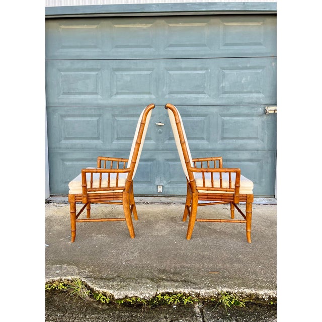 Pair of Boho Chic Highback Captains Dining Chairs Chairish