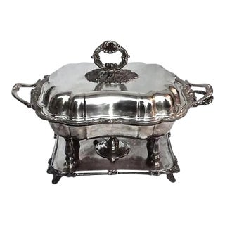 Antique Silverplated Chafing Dish For Sale