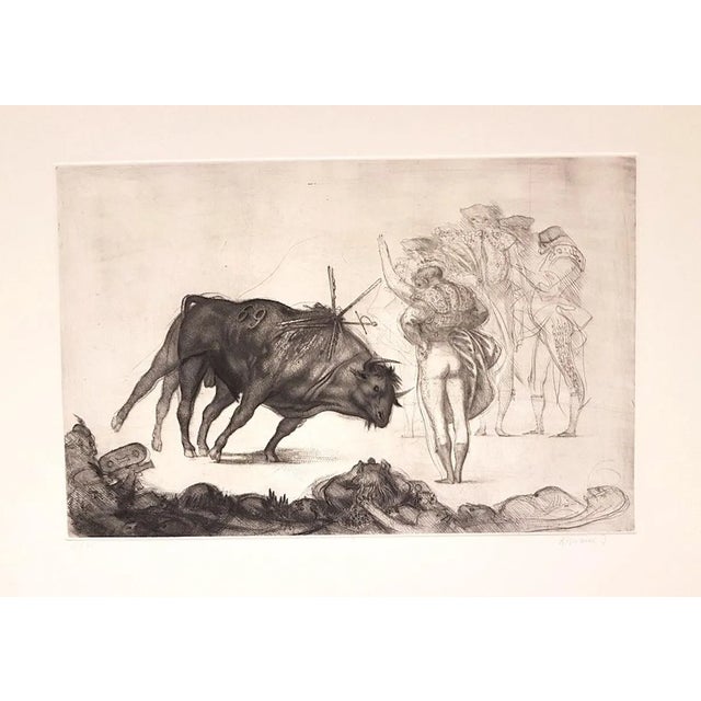 Corrida - Original Etching by R. Tommasi Ferroni - 1960s 1960s For Sale