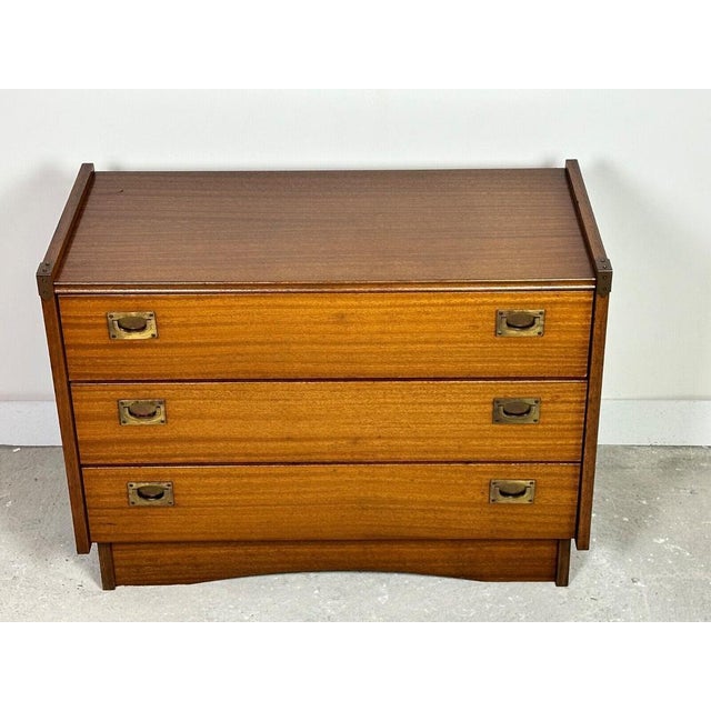 Wood Marine Chest of Drawers in Teak Veneer from Gautier, France, 1960s For Sale - Image 7 of 9