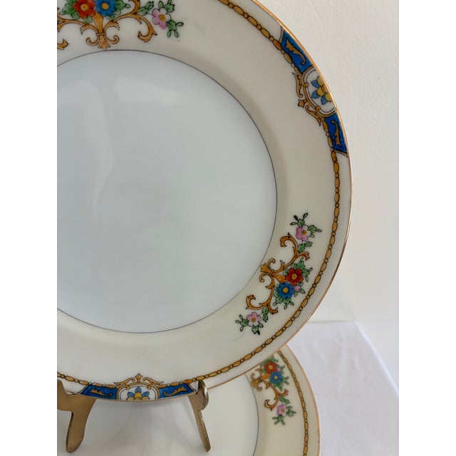 Vintage Meito China Hand-Painted Floral Salad Plates, Set of 6 For Sale In Oklahoma City - Image 6 of 10
