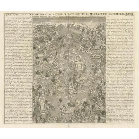 Chatelain, Mughal Princes Revolt Battle, 1718, Engraving For Sale - Image 12 of 12