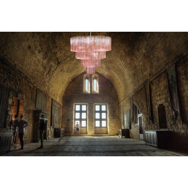 Italian 78 Pink Murano Glasses Tronchi Chandelier, 1990s For Sale - Image 14 of 18