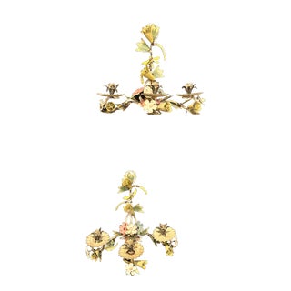 Pair of Painted Candle Sconces, 1920s For Sale