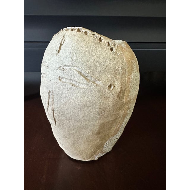 Vintage Handmade Folk Art Face Vase Sculpture For Sale - Image 16 of 18