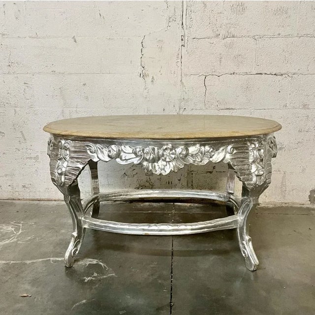 Baroque/Rococo Style French Marble Coffee Table For Sale - Image 11 of 11