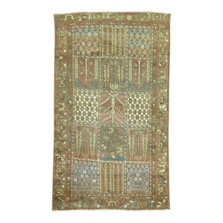Antique Zabihi Collection Persian Garden Design Bakhtiari Rug - 4'1" x 6'4" For Sale