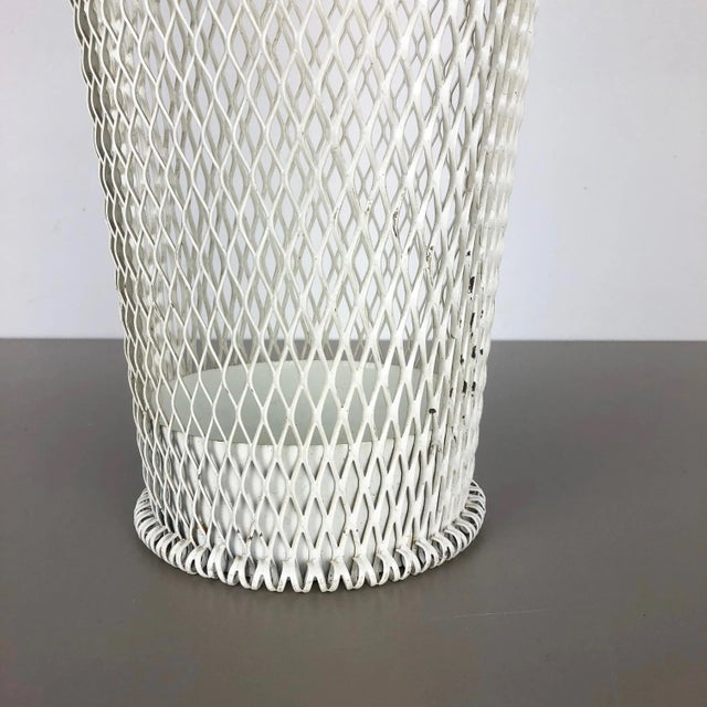 Mid-Century Modern French Metal Umbrella Stand in the style of Mathieu Matégot, 1960s For Sale - Image 6 of 14