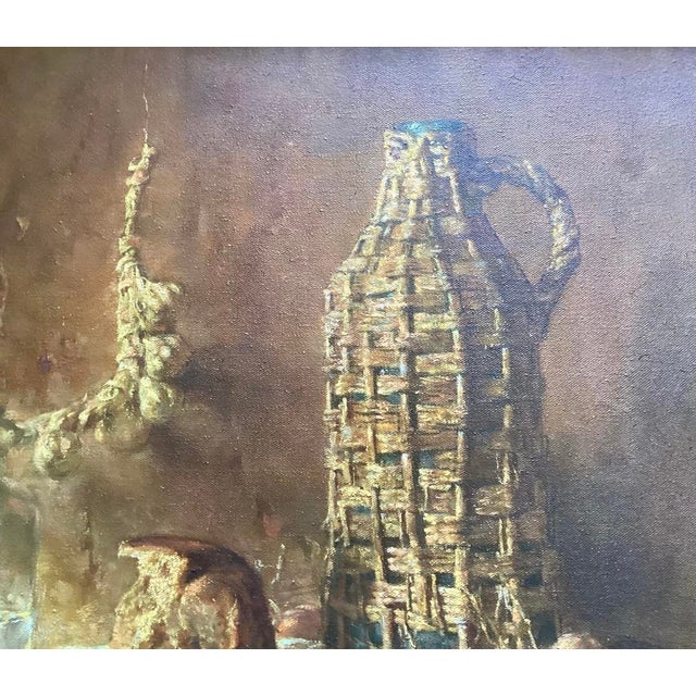 Vintage Large Original Still Life Oil Painting on Canvas, Signed For Sale - Image 4 of 10